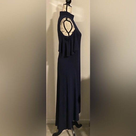 NWT Kensie Cold Shoulder Flutter Sleeve High-Low Dress - Picture 4 of 15